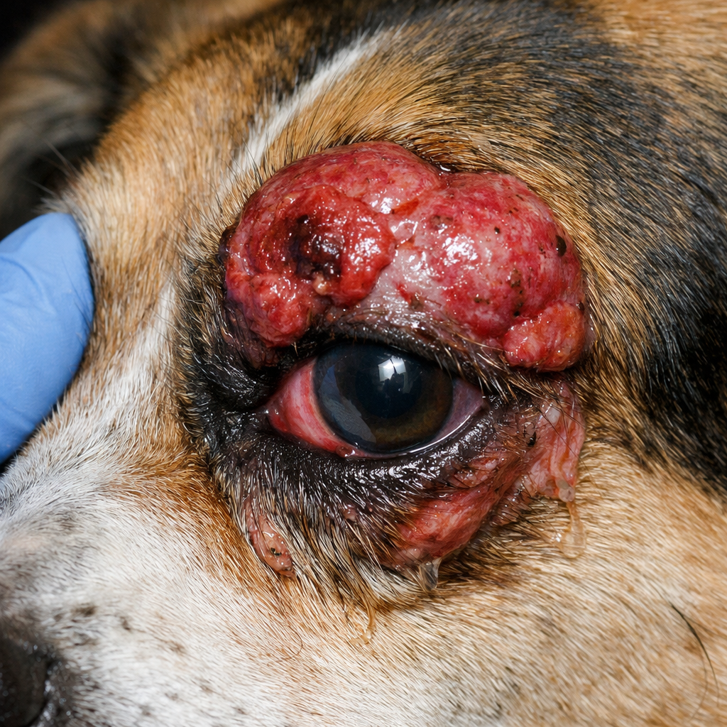 Periocular Spindle Cell Tumors in Dogs: Rarity, Symptoms, Pain, Treatment, Recurrence, and Survival Outlook